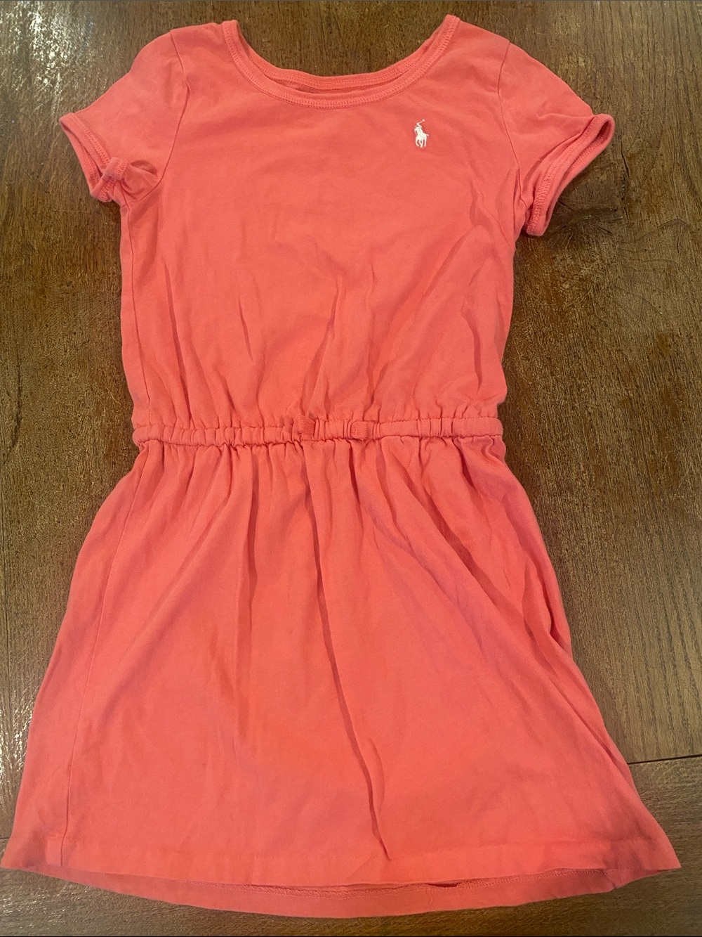 Ralph Lauren Girls' size 6x Coral Short Sleeve Elastic Waist Dress